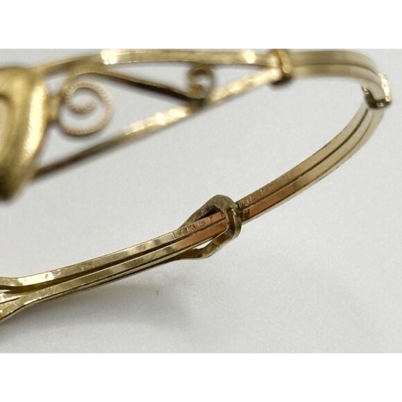 Kiddie Kraft 14K yellow gold filled children's heart bangle bracelet - Picture 4 of 5